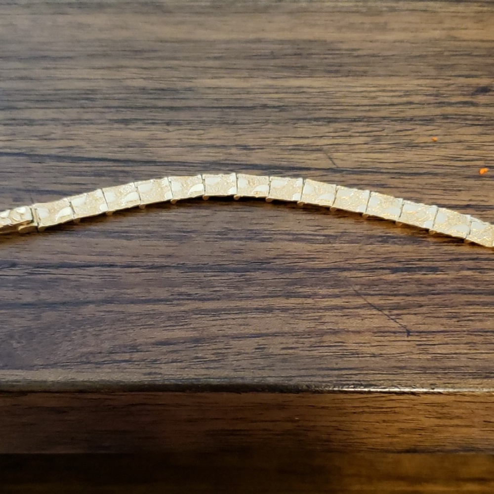 Men's 14k gold nugget bracelet
